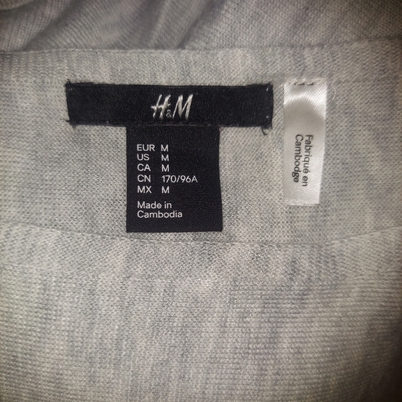 💥3/$25💥 H&M high/low long sleeve shirt top blouse tunic Gray size M - Picture 4 of 5